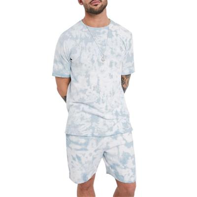 China Fashion QUICK DRY Men's Tie Dye Casual Short Men's Sleeve Shirt And Shorts Men'S Set for sale