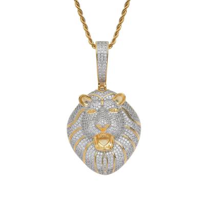 China Fashion New Style Hiphop Zircon Brass Cubic Zircon Lion Head Pendant Iced Out Hip Hop Bling Bling Necklace BESDZ0321 for sale