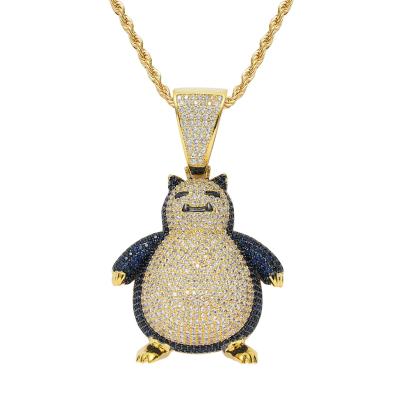 China Kabi Micro Beast Zircon Jewelry Hiphop Zircon Figure Memory Cartoon Hiphop New Style Cartoon Pendant Necklaces BESDZ0273 for sale