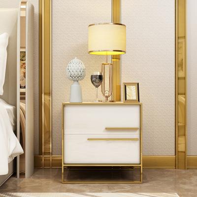 China Wholesale Price Convertible Luxury Mirrored Two Drawer Nightstand Bedside Table End Table For Hotel Bedroom Home Furniture for sale