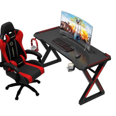 China Convertible Led Gaming Desk RGB Black Gaming Desk USB PC Game Table Gaming Computer Table for sale