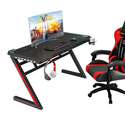 China Black Convertible Hot Sale Amazon MDF Physical Channels Table Head Office Computer Gaming Desk Gaming Computer Desks for sale