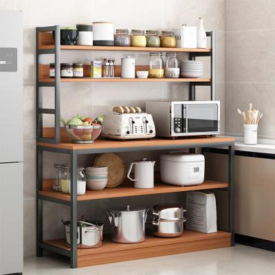 China Multifunctional Floor-standing Minimalist Carbon Steel Home Metal Organizer Storage Rack For Kitchen for sale