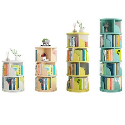 China New Design Expandable Modern Minimalist Home Library Space Saving Rotating Round Children's Rotating Shelf for sale