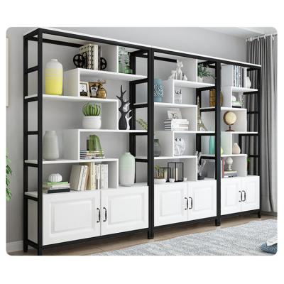 China Floor To Ceiling Expandable Display Stand Living Room Display Rack With Storage Cabinet for sale