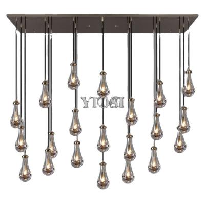 China The new dining room restaurant design of new modern catering equipment rain linear chandeliers for sale