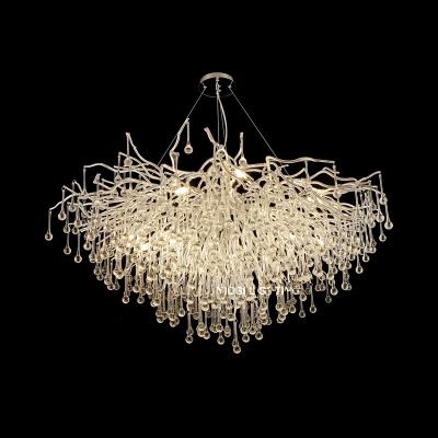 China Contemporary 9 Light Aluminum Glass Chandelier BIJOUT Branch Lighting for sale