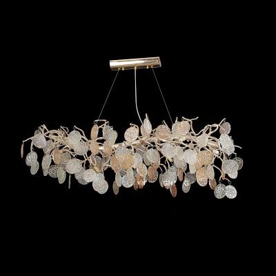 China Contemporary Artistic Design Gold Finish Around Long Glass Chandelier Lighting for sale