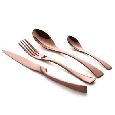 China 2021 Sustainable Modern Copper Flatware Set 4 Pieces , 20 Pieces Set Stainless Steel Cutlery for sale