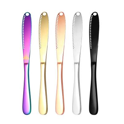 China Durable Color Stainless Steel Butter Butter Spreader Knife Pure Stainless Steel Butter Knife For Cutting Vegetable Fruit Cheese for sale