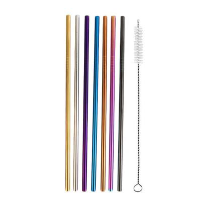 China Amazon Sustainable Hot-selling Reusable Stainless Straw 6mm 304 Stainless Steel Metal Colored Straight Drinking Straws for sale