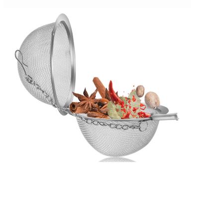 China Viable Food Grade Stainless Steel Spice Seasoning Mesh Tea Balls Soup Coffer Balls and Tea Strainer Strain Cooking Tools - 3 Sizes for sale