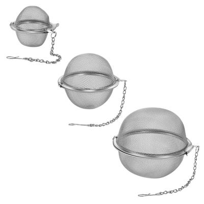 China Viable Tea Balls Food Grade 304 Stainless Steel Mesh Tea Infuser with 3 Different Size Tea Strainer Wholesale for sale