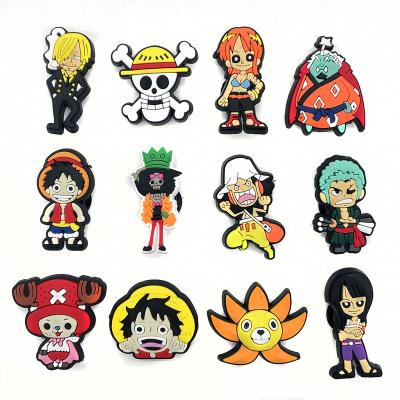 China Hobble Charm Anime One Piece Croc Shoe Charms Shoe Decoration Croc Charms Cute Cartoon Shoe Accessories for sale