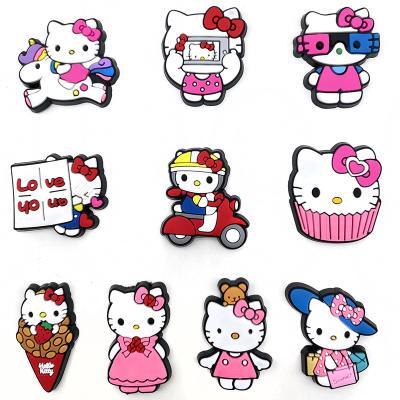 China Cute Hindi Charm Anime Hello Kitty Shoe Fang Charms Accessories Decoration For Kids Birthday Gifts for sale