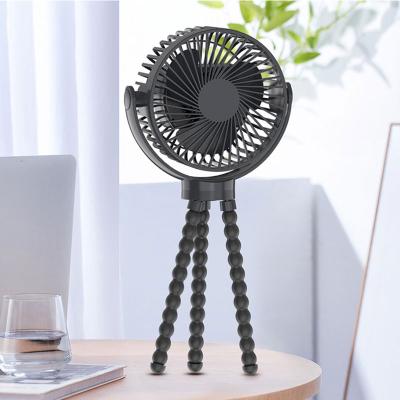 China 2022 Custom Cooling LED Light China Sync Flexible Adjustable Tilt USB Rechargeable Electric Portable Mini Tripod Fan for sale