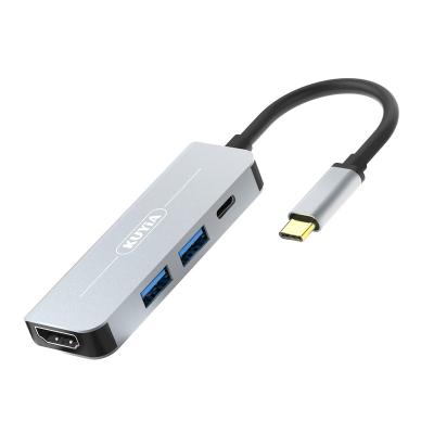 China Cable KUYIA Multi Function Male C Type To HDMI*1+USB3.0*2+PD HDMI Output Supports for sale