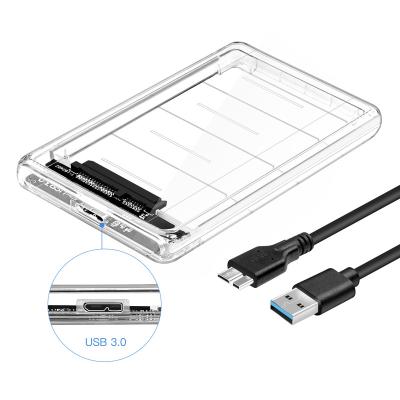 China High Quality High Speed ​​Transptarent HDD 2.5 Inch External Enclosure USB 3.0 To SATA HDD Hard Drive Case Housing for sale