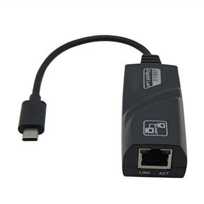 China Desktop USB 3.1 Male Type-C to RJ45 Port LAN Network Adapter Connector 10/100/1000 MBps Gigabit Ethernet for Macbook for sale