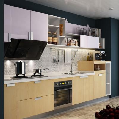 China Wholesale New Design Eco Friendly Modular Kitchen Supplier Modern Kitchen Set Melamine Sideboard China Made for sale