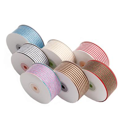 China High Tenacity Multi-colors Hot Selling Grosgrain Ribbon Custom Logo Satin Ribbon Polyester Cotton DIY Ribbon for Apparel Packaging Decoration for sale