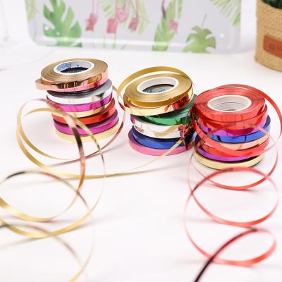 China Wholesale Laser Ribbon Floral Wedding Birthday Decorations Gift Wrapping Balloon Ribbon 10 Meters Balloon Ribbon for sale