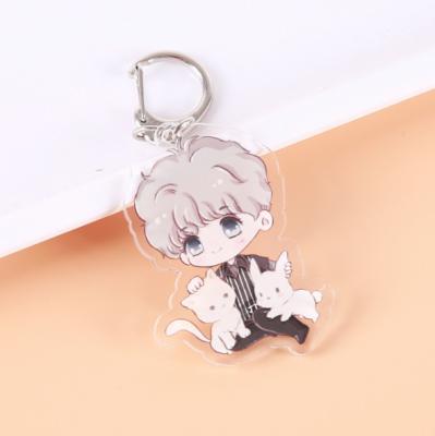 China Wholesale custom designer quality fashion factory size sublimation anime transparent acrylic key chain accessories for sale