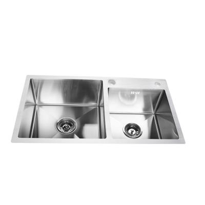 China Hot Selling 304 Stainless Steel Handmade Kitchen Sink Double Faucet Without Bowl Kitchen Sink for sale