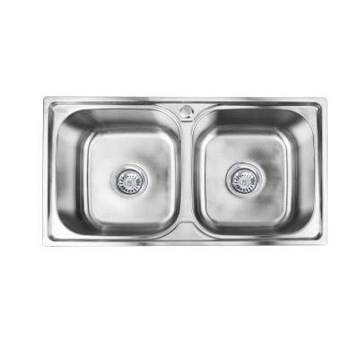 China Without Faucet Vietnam Hot Sale 7843 Double Bowl Stainless Steel Kitchen Sink for sale