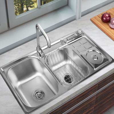 China Three Bowl Stainless Steel Kitchen Sink Faucet Sizeless 9245 for sale