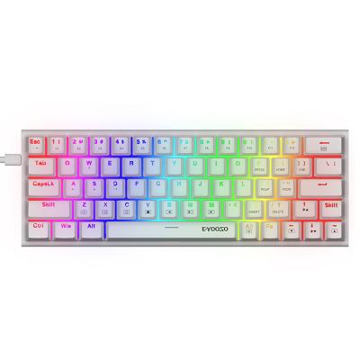 China Victory-Lock Wired Gamer Gaming 60% Backlit Mechanical Keyboard RGB Brown Hot-switchable Switch White Mechanical Keyboard for sale