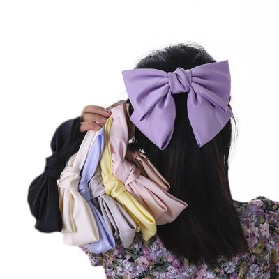 China 2021 head hairpin hairpin fashionable temperament satin bow big head 2021 back cut women's hair accessories for sale