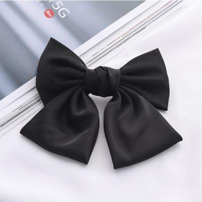 China Large 2021 temperament fashionable satin bow hairpin hairpin spring clip ladies hair accessories for sale