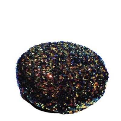 China Fashion Classic Ladies Hats Classic Ladies Bling Sequin Beret News Verified Fashion Hat Accessories for sale