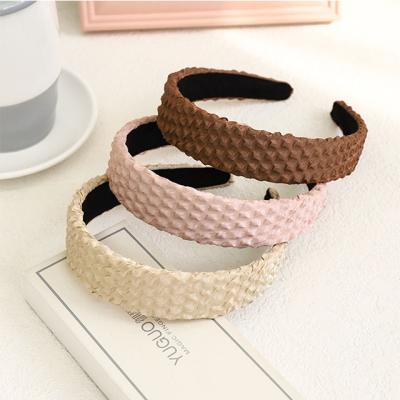 China New Style Trendy Solid Color Fashion Girls Cute Soft Crinkle Headband for sale