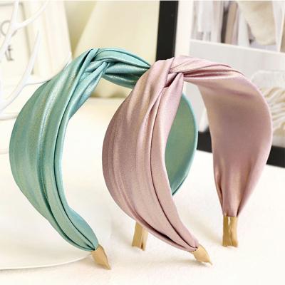 China New Luminous Cross-tied Silk Cloth Headband Press Hair Wash Face Hair Bundle Headdress for sale