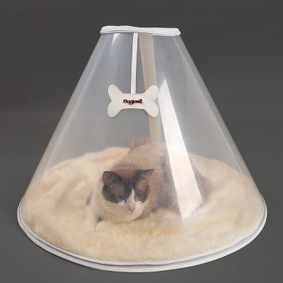 China New Design Sustainable PVC Crystal Indoor Cat House Fleece Cat Cave Bed for sale