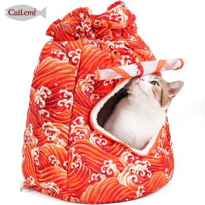 China Viable Bestsellers 2 IN 1 Warm Soft Winter Cat Bed and House Cat Bag Backpack New for sale