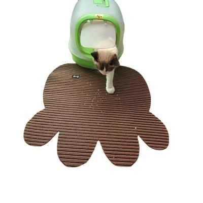 China Durable Anti-Slip Soft Bottom PVC Foam Liner Trapping Foam Cat Litter Foldable Scat Mat for sale