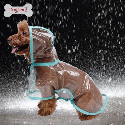 China Sustainable Wholesale Raincoat Dog Clothes Transparent EVA Dog Raincoat For Puppy for sale