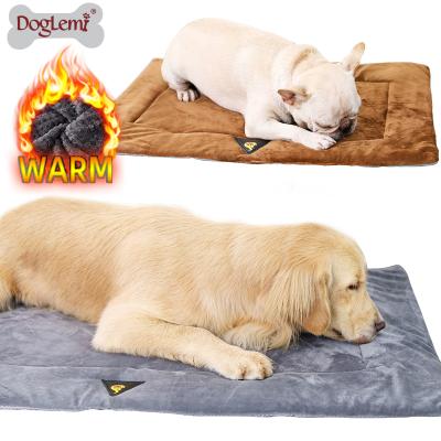 China Pet Products Winter Waterproof Plush Fleece Comfortable Dog Mat, Thermal Warm Waterproof Dog Heat Cushion Bed for sale