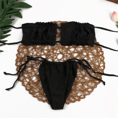 China Wholesale Breathable Two Piece Set Off The Shoulder Strapless Beach Swimwear Women Top Sexy Bikinis Swimwear for sale