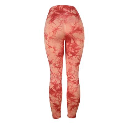 China 2022 Tie Dye Antibacterial Leggings Sports Women Fitness Sexy High Waist Yoga Pants Colorful Sports Tights Workout Running Gym Clothing for sale