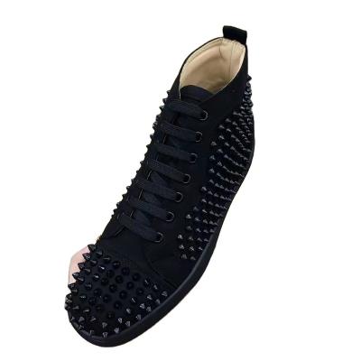 China 2022 Fashion Trend CL Shoes Hot Selling Red Bottom High Cut Nails Flats Shoes For Women Men Sneakers Leather Casual Shoes for sale