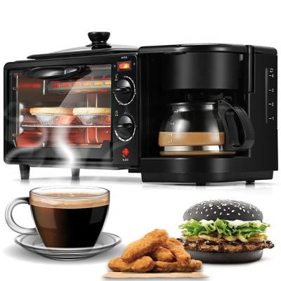 China Outdoor Multifunctional Coffee Machine Oven And Frying Pan Integrated Electric 3 In 1 Breakfast Makers Lunch Machine for sale