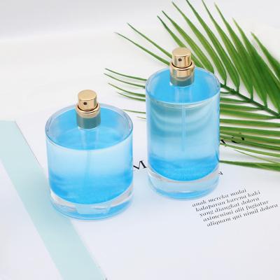 China Eco-friendly Large New Custom Empty Cylinder Shoulder Clear Factory Price 100ml Perfume Glass Classic Bottle for sale