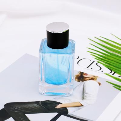 China New Eco-friendly Wholesale Plastic Screw Cap OEM/ODM 80ml Shoulder Square Empty Elegant Glass Perfume Bottle for sale