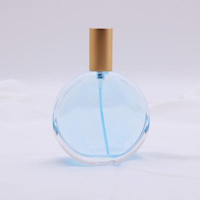 China Cheap Eco-friendly Custom Spray Pump Clear Logo Printings Empty Cosmetic Packaging Label Glass Perfume Bottle 50ml for sale