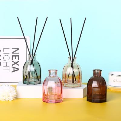 China Hot Selling Luxury Customized Clear Cosmetic Packaging Eco-friendly Amber Fancy Glass Diffuser Bottles 100ml Aromatherapy Glass Bottle for sale