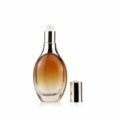 China Empty Cosmetic Glass Amber Lotion Pump Bottles From Luxury Sellers Eco-friendly 30ml 50ml 100ml Glass Bottle for sale